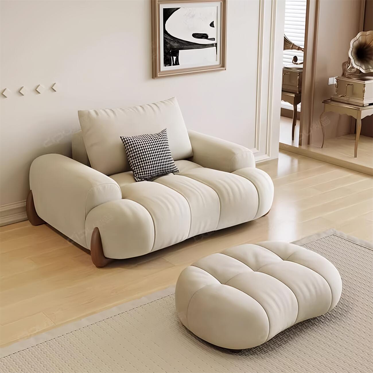 ABC Home Light Luxury Fabric Cloud Shaped Sofa set for Livingroom