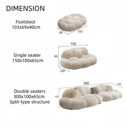 ABC HOME Wood Beige Cloud Sofa | Contemporary Style