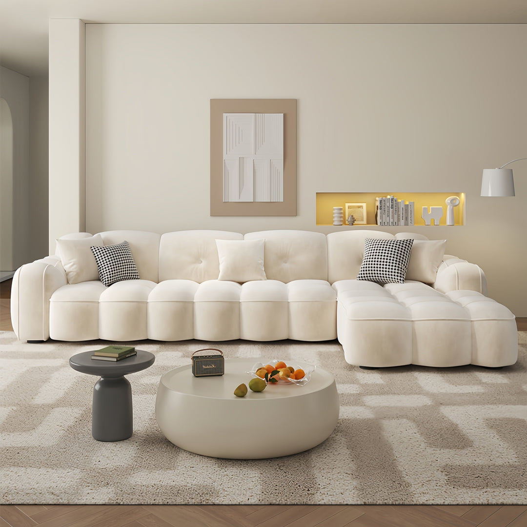 ABC Home Fleece Fabric Overstuffed Multifunction Sofa set for Livingroom Office