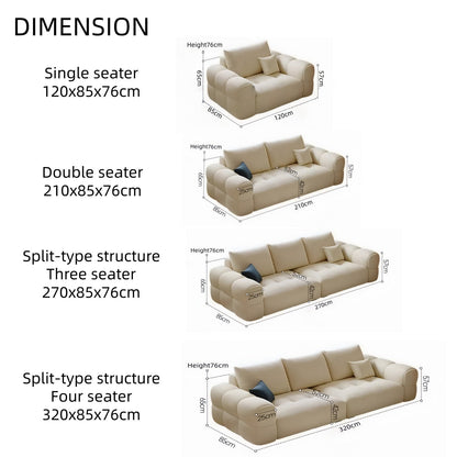 ABC HOME Sofa: Wood Beige Cloud
