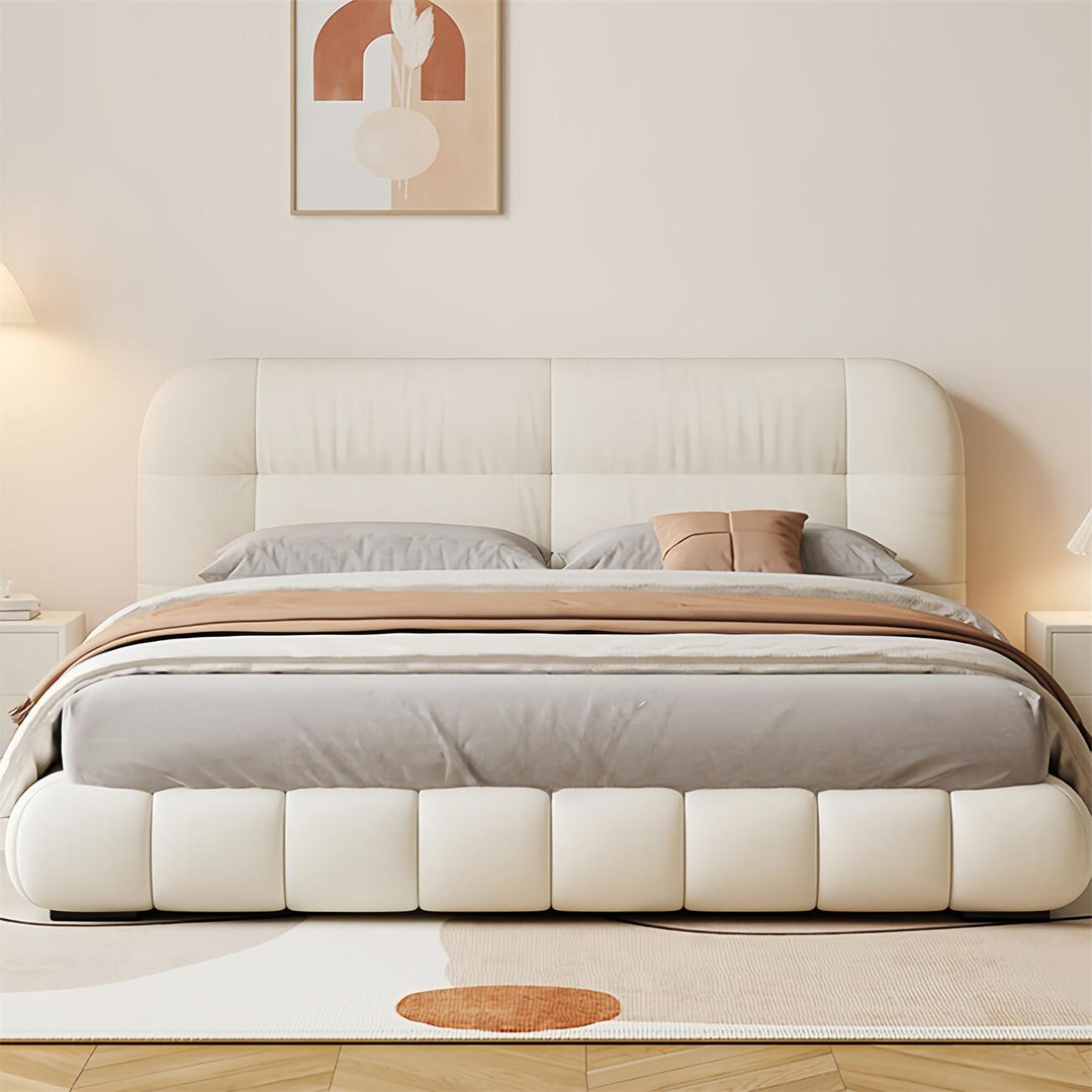 ABC Home Bed Frame Modern Velvet King Queen Size for bedroom Without Mattress