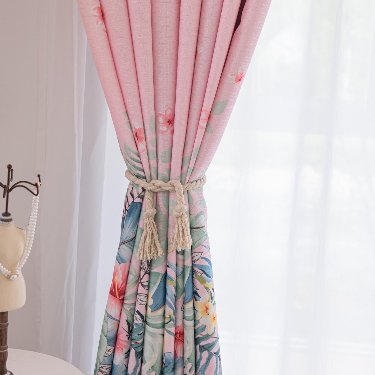 2 Panels 60% Blackout Colorful Flowers Floral Curtains for Living Room Thermal Insulated Bedroom Darkening Drapes for Basics Room Window