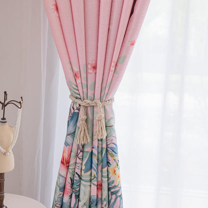 2 Panels 60% Blackout Colorful Flowers Floral Curtains for Living Room Thermal Insulated Bedroom Darkening Drapes for Basics Room Window