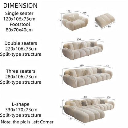 ABC HOME Wood Beige Sectional Sofa | Contemporary Style