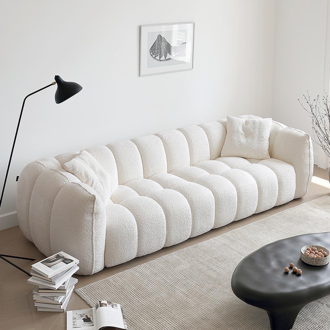 ABC Home Fleece Fabric Overstuffed Multifunction Pumpkin shaped Sofa Chair set for Livingroom Office