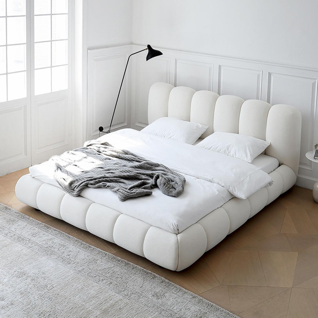 ABC Home Bed Frame Modern Velvet King Queen Size for bedroom Without Mattress