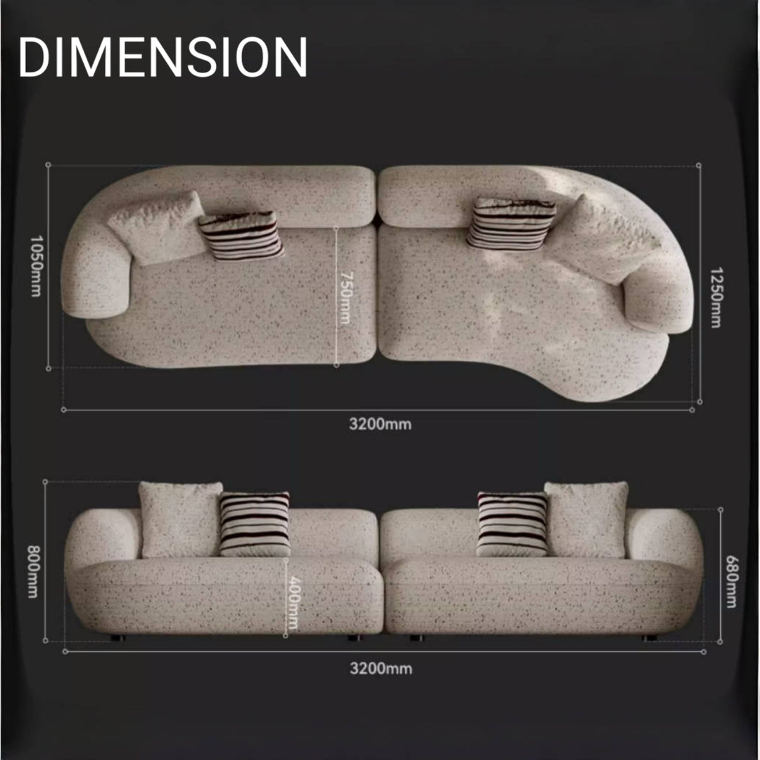 ABC Home Fleece Fabric Overstuffed Multifunction Sofa set for Livingroom Office