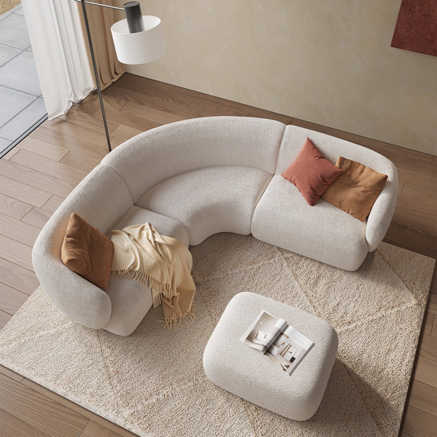 ABC HOME Wood White Modular Sofa Collection