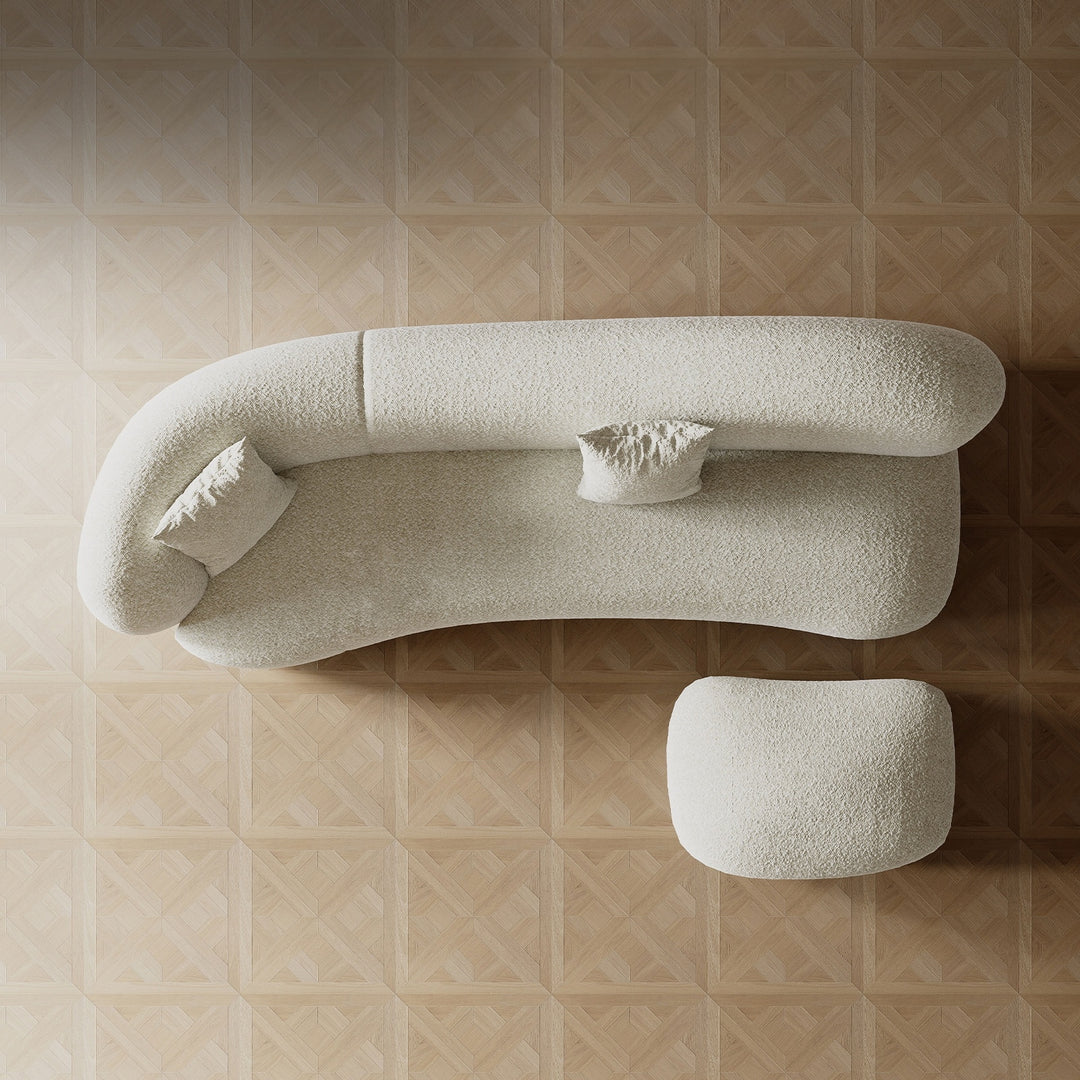 ABC Home Light Luxury Fabric Cloud Shaped Sofa set for Livingroom