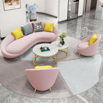 Load image into Gallery viewer, AAH Home Dutch Velvet Fabric Arc-shaped Sofa set for Livingroom Office AAH HOME
