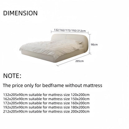 ABC HOME Bed: Sherpa Linen Wood