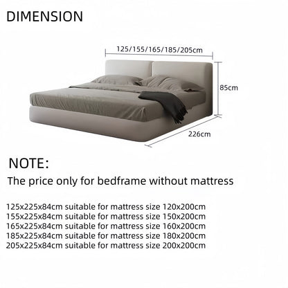 ABC HOME Bed: Linen Natural Modern