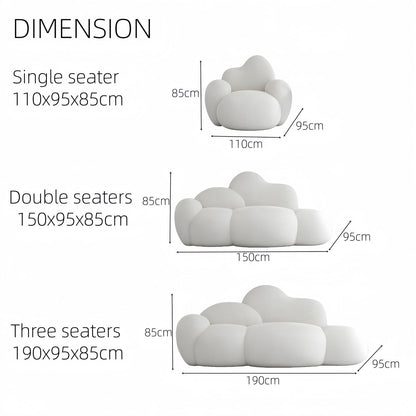 ABC HOME Sofa: Wood White Cloud