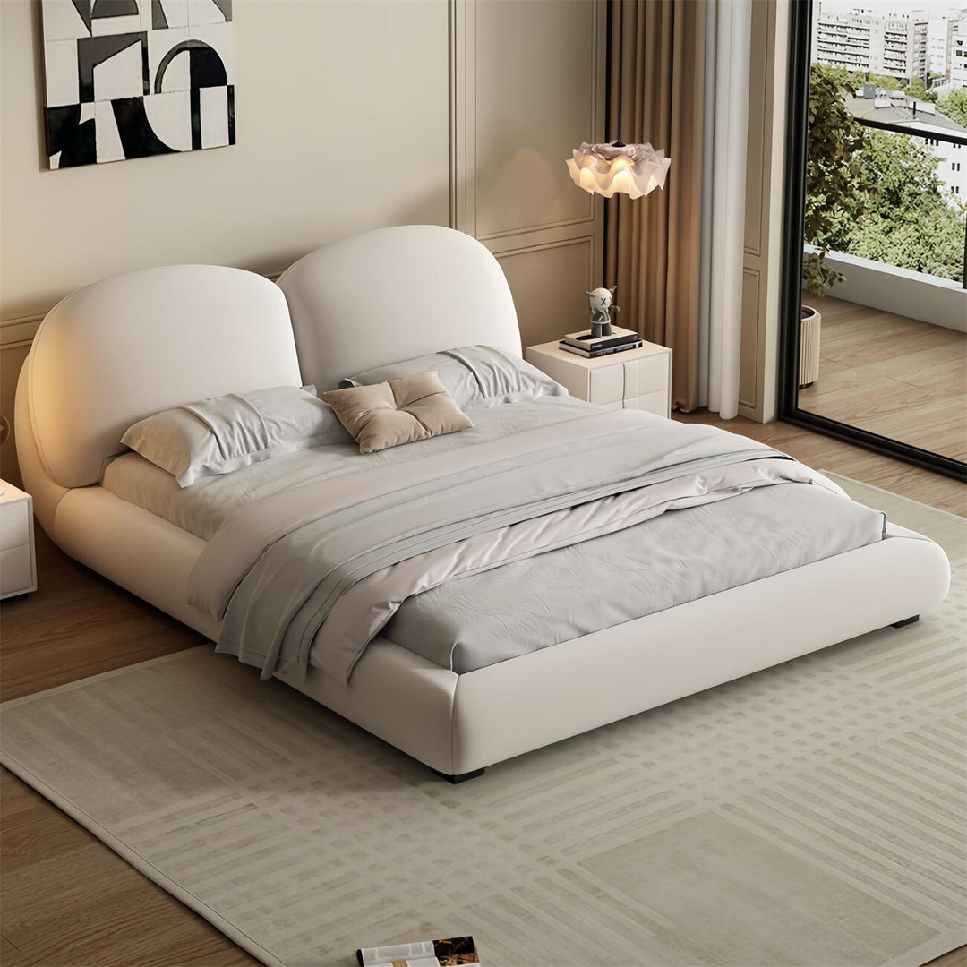 ABC Home Bed Frame Modern Velvet King Queen Size for bedroom Without Mattress