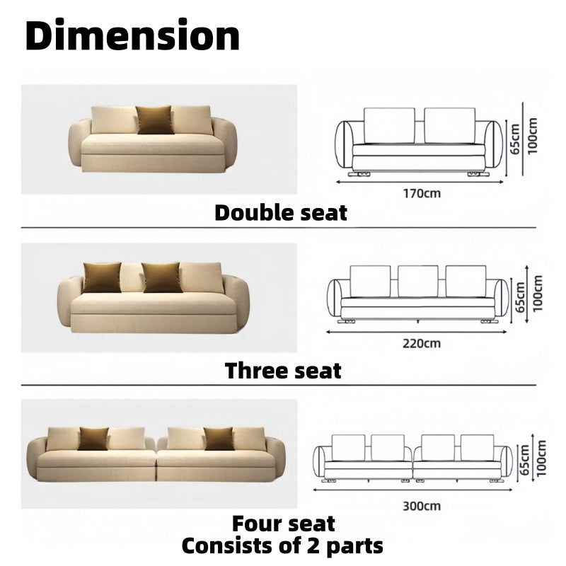 ABC Home Fleece Fabric Overstuffed Multifunction Sofa set for Livingroom Office