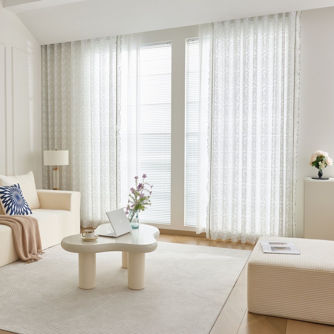 ABC HOME Curtains: 2 Panels Sheer Color Chiffon Tulle Light Window Textile Curtains Drapes for