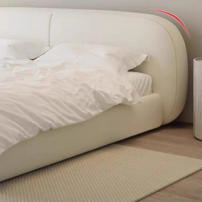 ABC HOME Bed: Sherpa Linen Wood