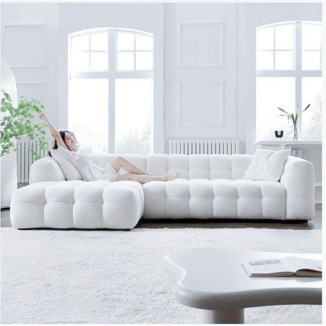 AAH Home Fleece Fabric Overstuffed Multifunction Cloud L-shaped Sofa Chair set for Livingroom Office AAH HOME