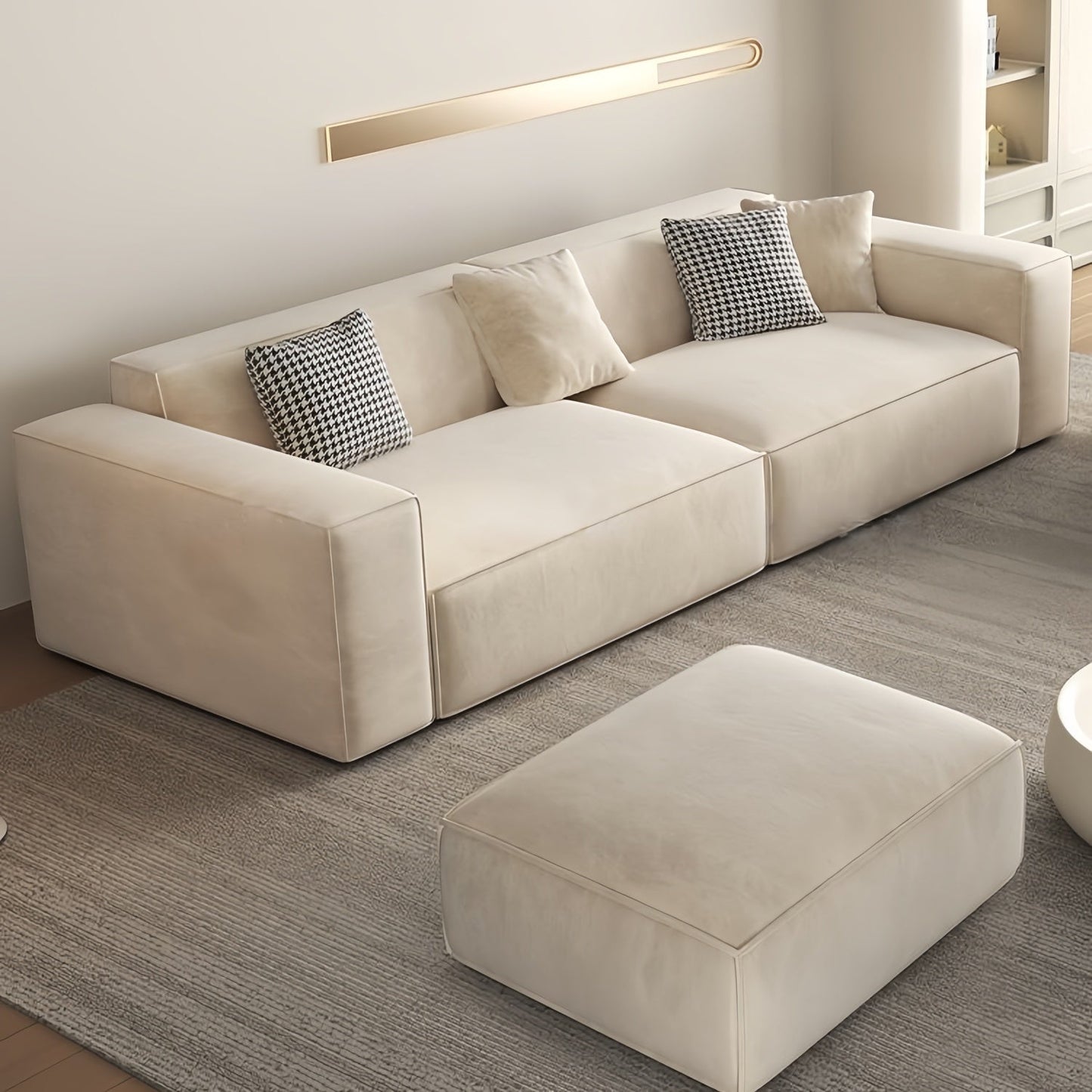 ABC HOME Sofa: Wood Beige Sectional