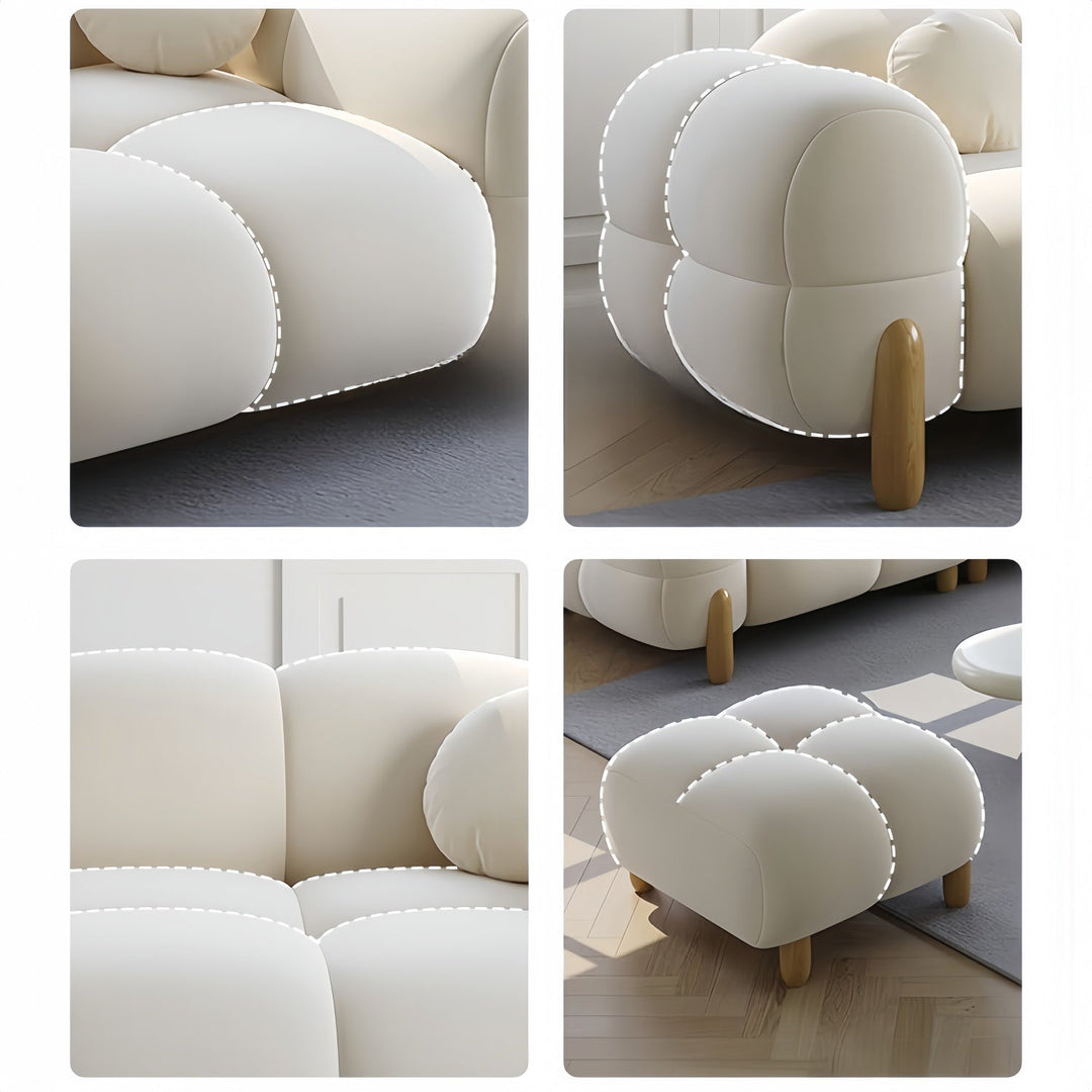 ABC Home Light Luxury Fabric Cloud Shaped Sofa set for Livingroom