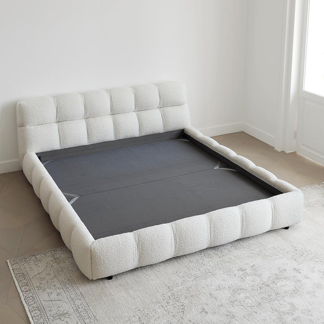AAH Home Bed Frame Modern Velvet King Queen Size for bedroom Without Mattress AAH HOME