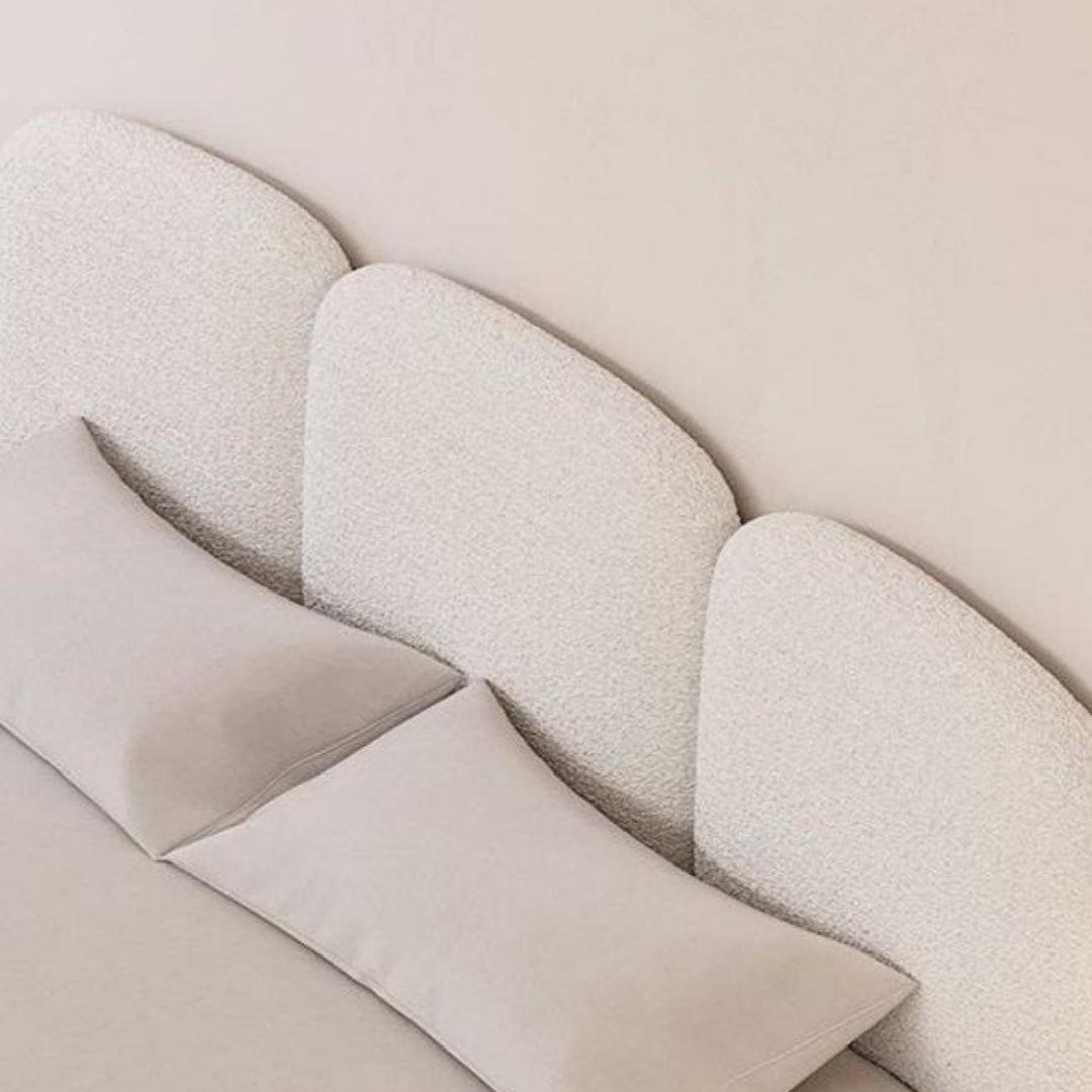 ABC Home Light Luxury Fleece Fabric Wrap Bed Frame for Bedroom Without Mattress