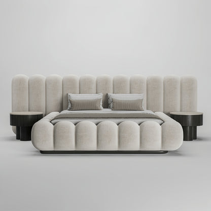 ABC Home Bed Frame Modern Velvet King Queen Size for bedroom Without Mattress