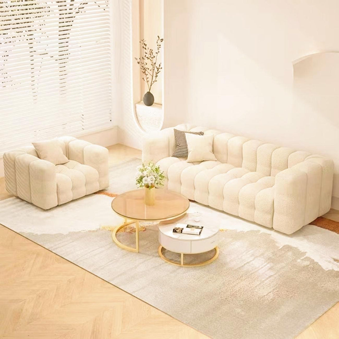 AAH Home Fleece Fabric Overstuffed Multifunction Cloud shaped Sofa Chair set for Livingroom Office AAH HOME
