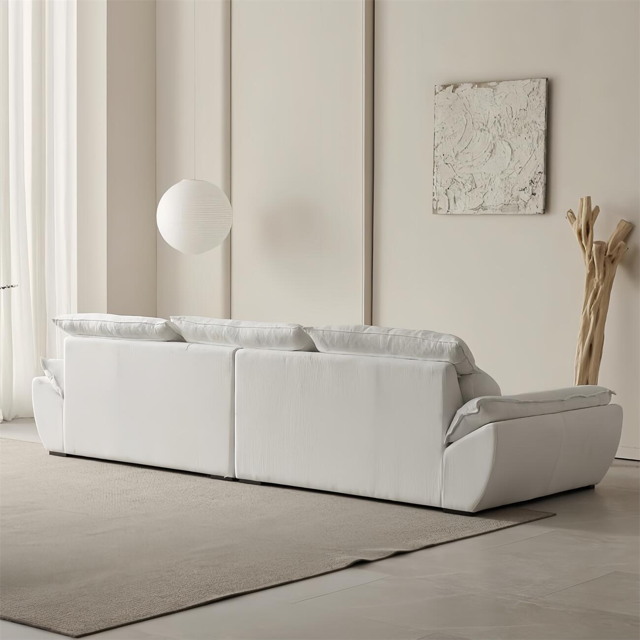 ABC Home Light Luxury Linen Cotton  Fabric Cloud Shaped Sofa set for Livingroom