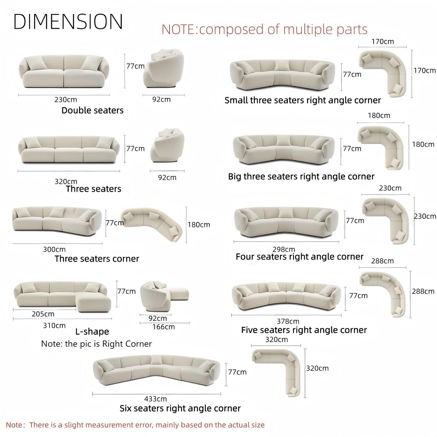 ABC HOME Wood White Modular Sofa Collection