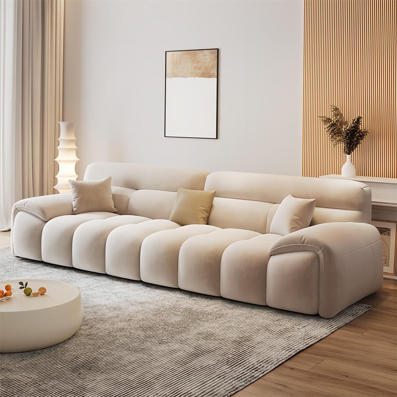 ABC Home Light Luxury Fabric Cloud Shaped Sofa set for Livingroom