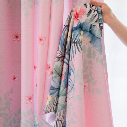 2 Panels 60% Blackout Colorful Flowers Floral Curtains for Living Room Thermal Insulated Bedroom Darkening Drapes for Basics Room Window