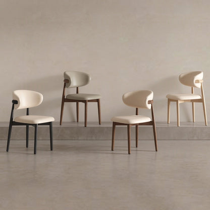 ABC HOME Chair: Linen Walnut Wood