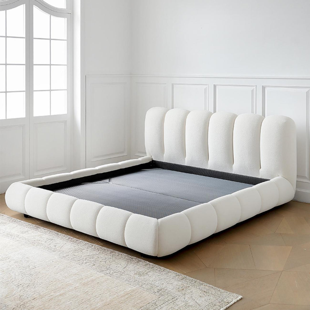 ABC Home Bed Frame Modern Velvet King Queen Size for bedroom Without Mattress