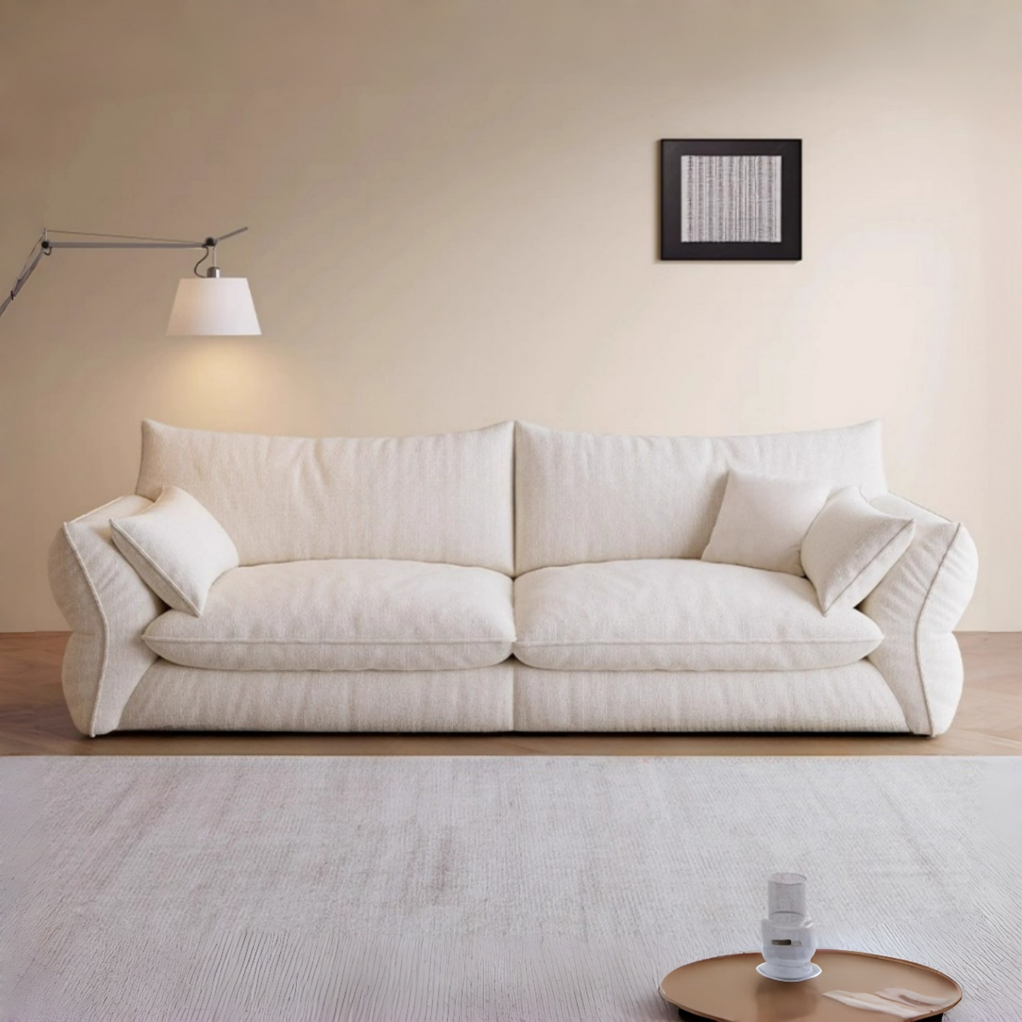 ABC HOME Wood White Cloud Sofa | Contemporary Style