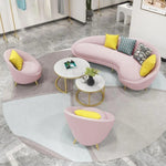 Load image into Gallery viewer, AAH Home Dutch Velvet Fabric Arc-shaped Sofa set for Livingroom Office AAH HOME
