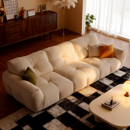 ABC HOME Wood White Cloud Sofa | Contemporary Style