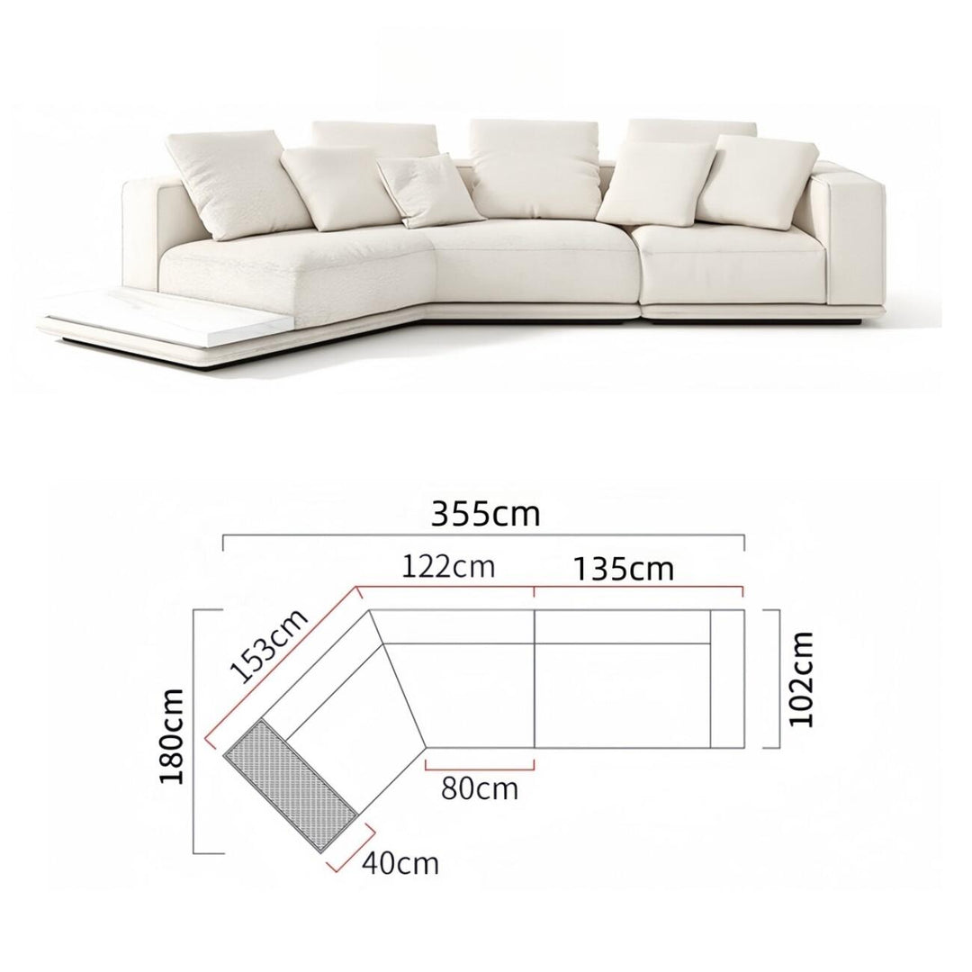 ABC Home Light Luxury Linen Cotton  Fabric Cloud Shaped Sofa set for Livingroom