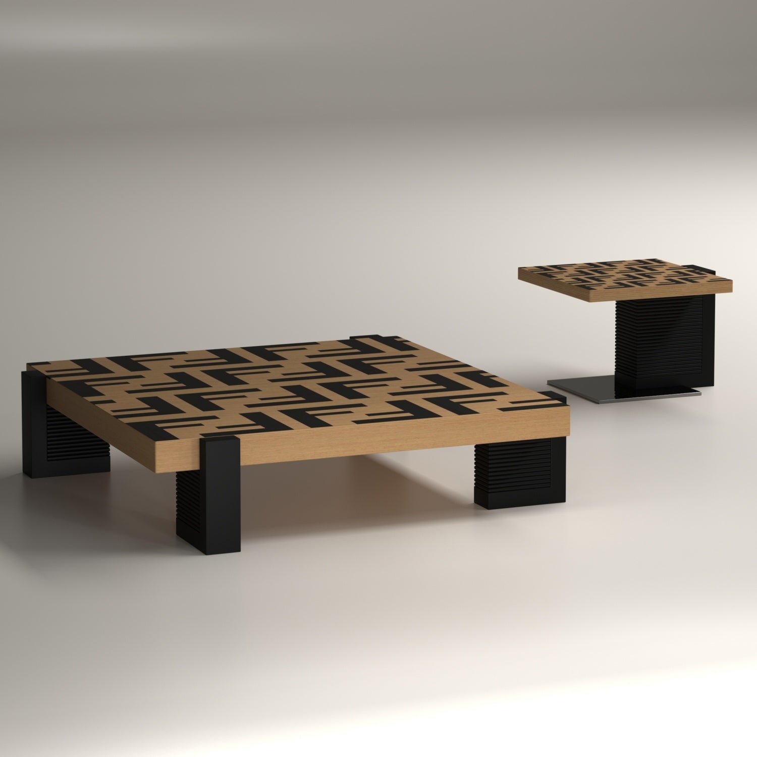 ABC HOME Coffee Table: Space-Saving Nesting Table Set for Modern Living Room in Dubai showroom