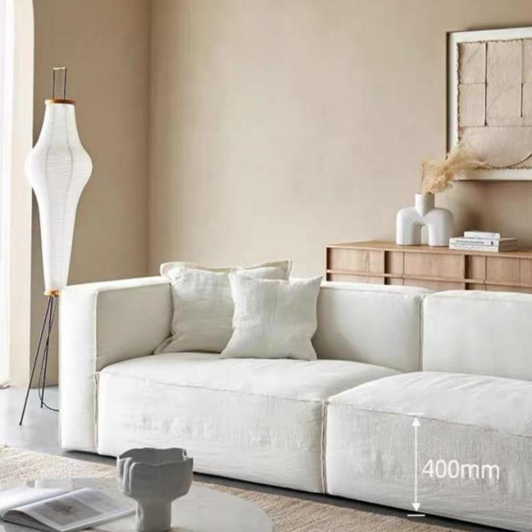 ABC Home Light Luxury Linen Fabric Tofu-block Shaped Sofa set for Livingroom