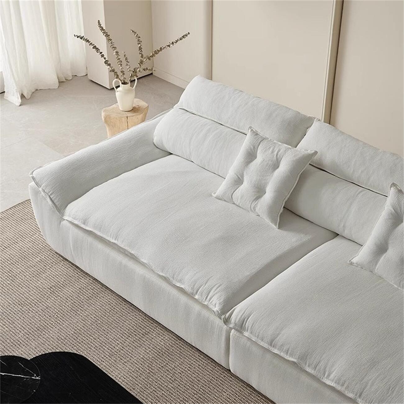 ABC Home Light Luxury Linen Cotton  Fabric Cloud Shaped Sofa set for Livingroom