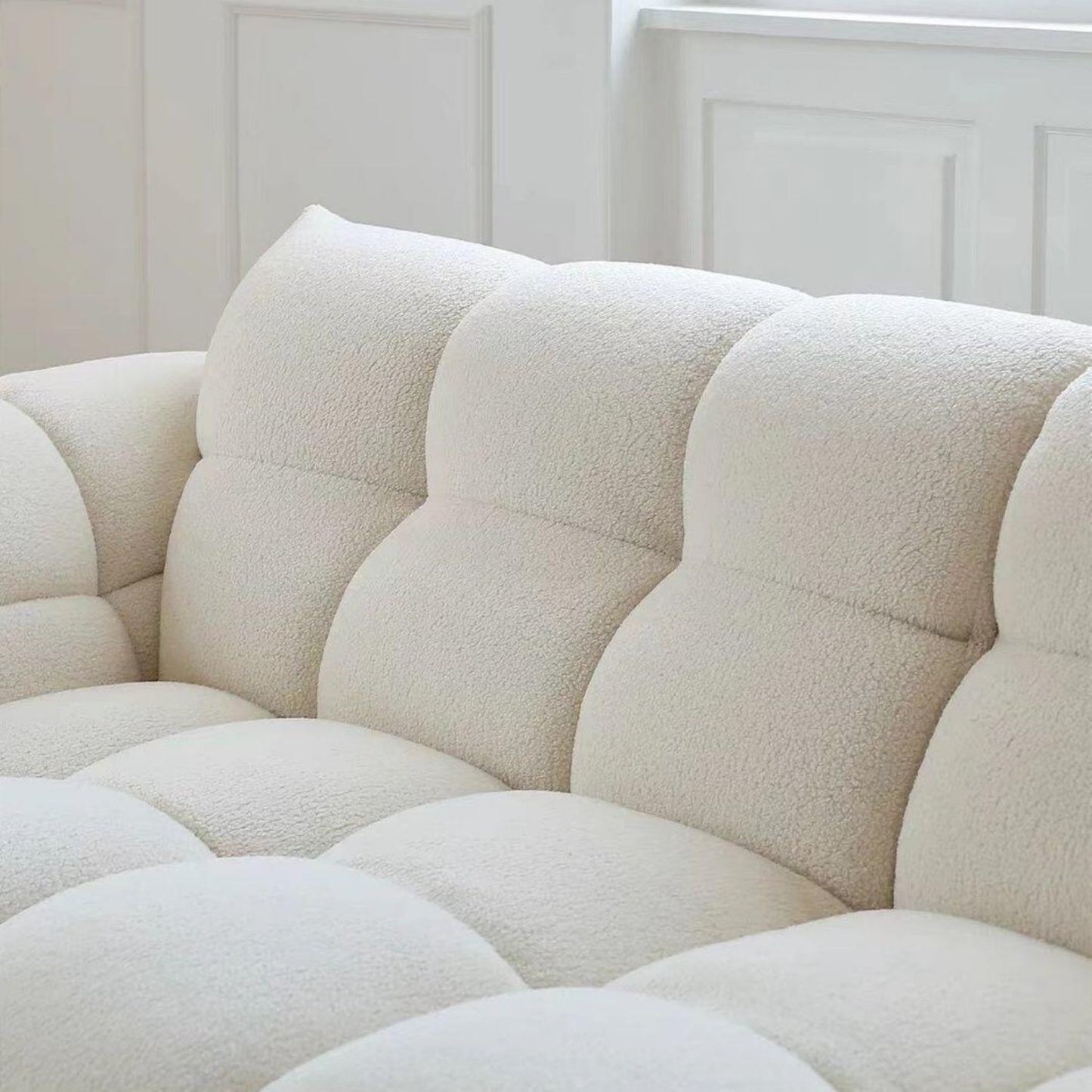 ABC HOME Wood White Cloud Sofa | Contemporary Style