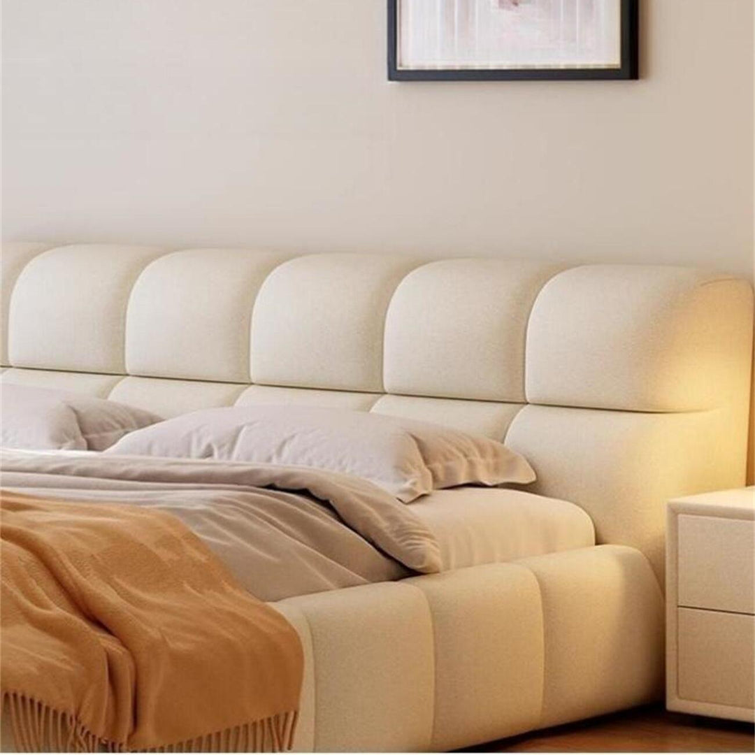 ABC Home Light Luxury Modern  Leather Wrap Bed Frame for Bedroom Without Mattress