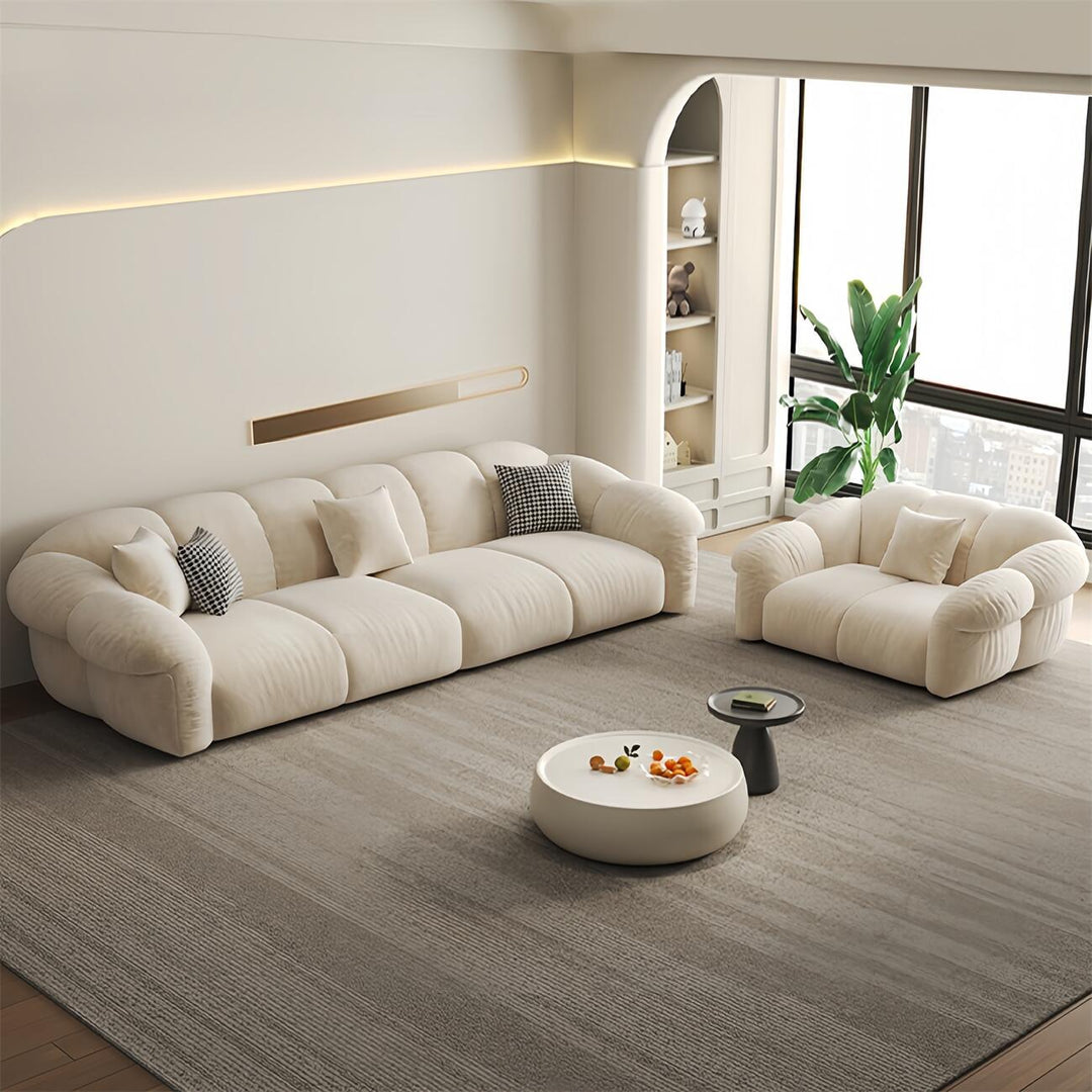 ABC Home Light Luxury Fabric Cloud Shaped Sofa set for Livingroom
