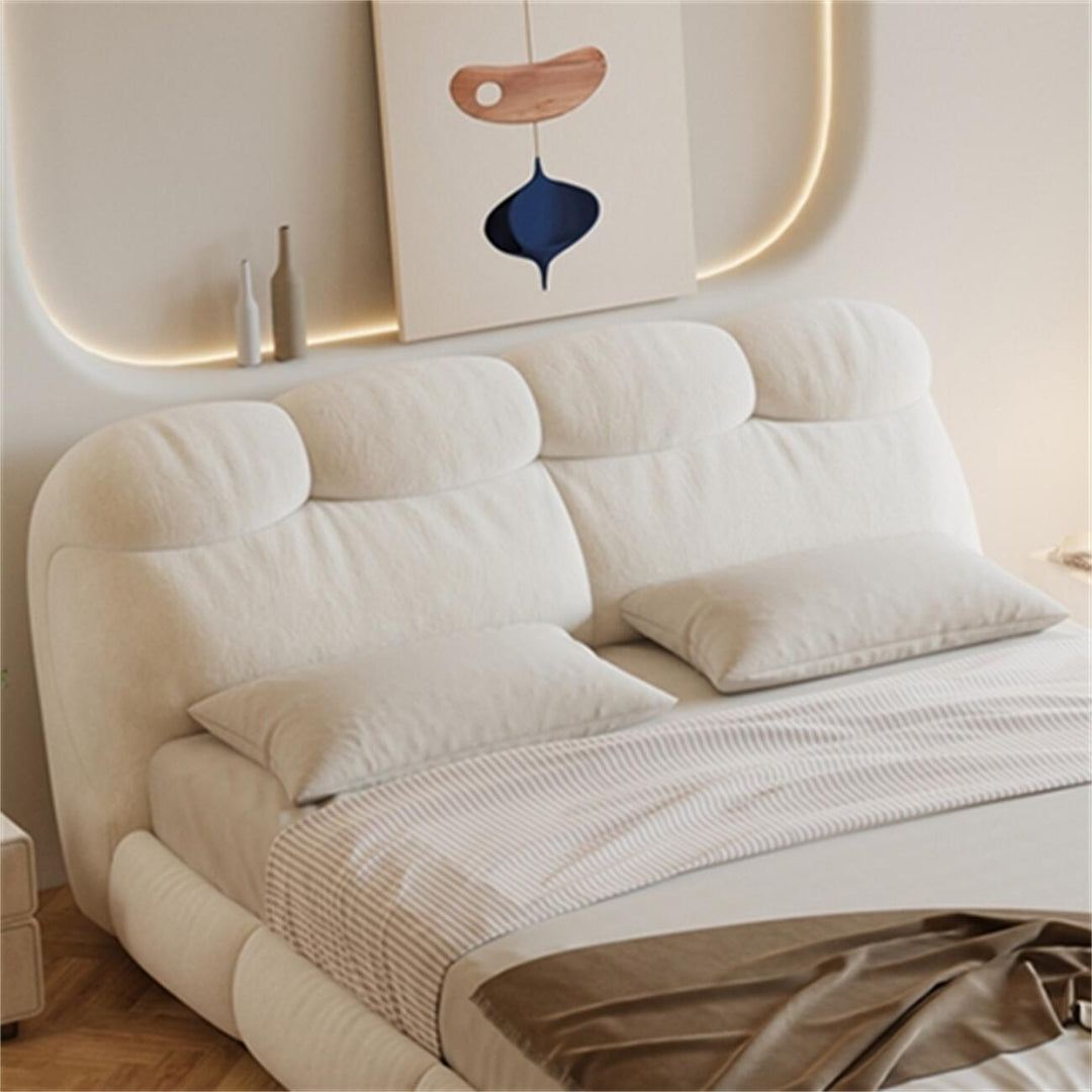 ABC Home Bed Frame Modern Velvet King Queen Size for bedroom Without Mattress