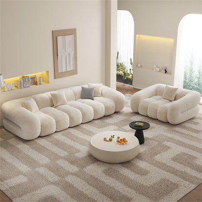 ABC Home Fleece Fabric Overstuffed Multifunction Cloud shaped Sofa Chair set for Livingroom Office