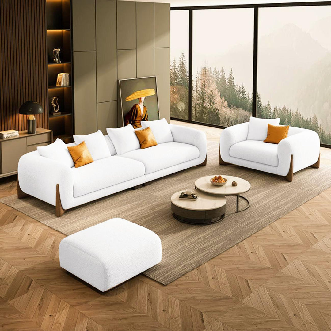 ABC Home Fleece Fabric Overstuffed Multifunction Sofa set for Livingroom Office
