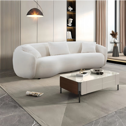 3-seater fleece sofa in beige - comfortable family sofa for UAE living rooms