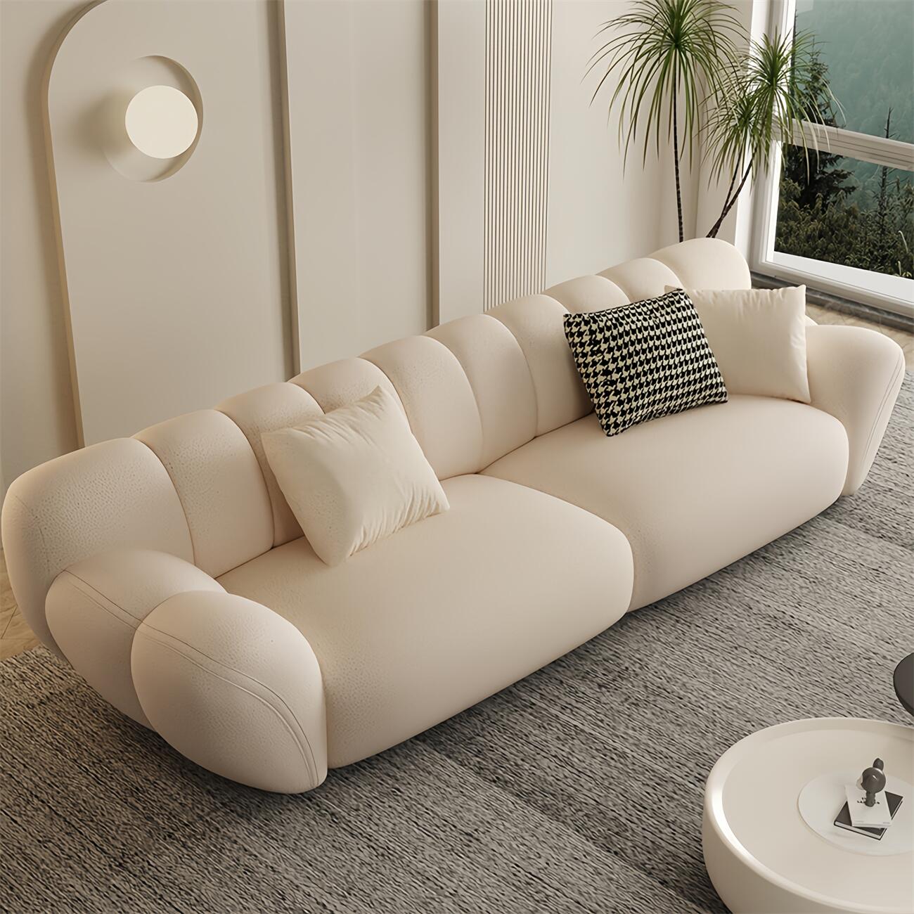 ABC Home Light Luxury Fabric Cloud Shaped Sofa set for Livingroom