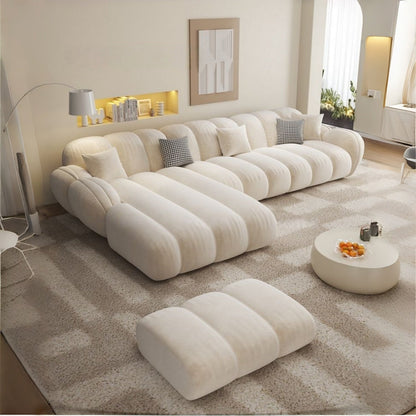 ABC HOME Wood Beige Sectional Sofa | Contemporary Style